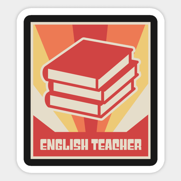 Retro Vintage Books – English Teacher Sticker by MeatMan